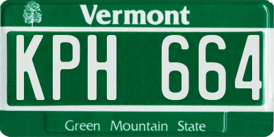 VT license plate KPH664