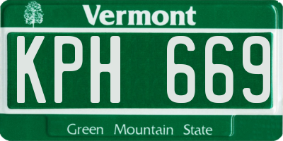 VT license plate KPH669