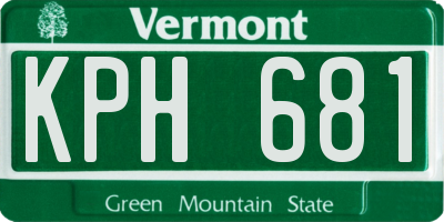 VT license plate KPH681