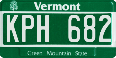 VT license plate KPH682