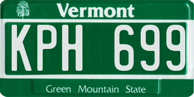 VT license plate KPH699