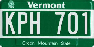 VT license plate KPH701
