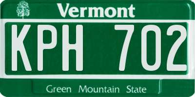 VT license plate KPH702