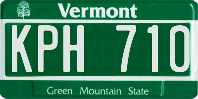 VT license plate KPH710
