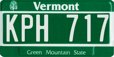 VT license plate KPH717