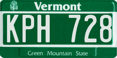 VT license plate KPH728