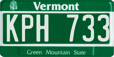 VT license plate KPH733
