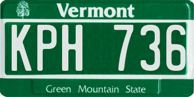 VT license plate KPH736