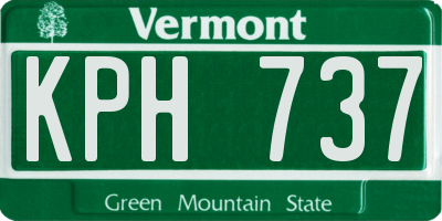 VT license plate KPH737