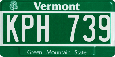 VT license plate KPH739