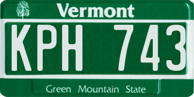 VT license plate KPH743