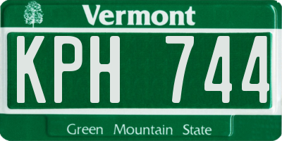 VT license plate KPH744