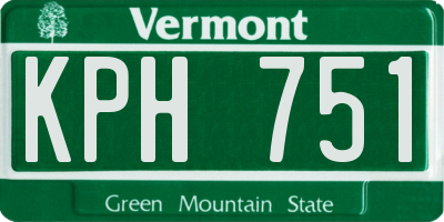 VT license plate KPH751