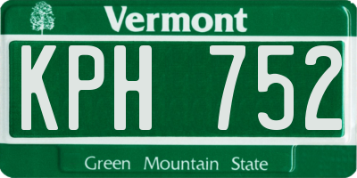 VT license plate KPH752