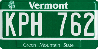 VT license plate KPH762