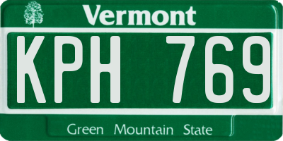 VT license plate KPH769