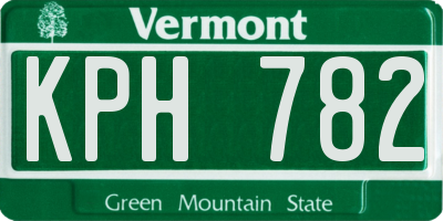 VT license plate KPH782
