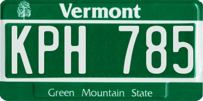 VT license plate KPH785