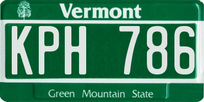 VT license plate KPH786