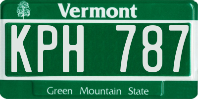 VT license plate KPH787