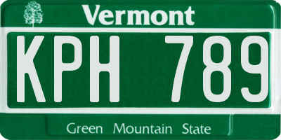 VT license plate KPH789