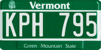 VT license plate KPH795