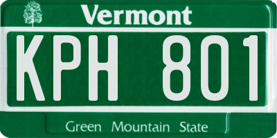VT license plate KPH801