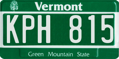 VT license plate KPH815