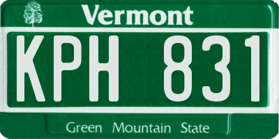 VT license plate KPH831