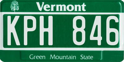 VT license plate KPH846