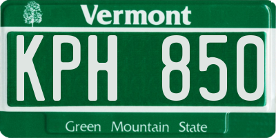 VT license plate KPH850