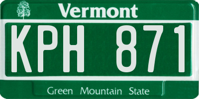 VT license plate KPH871