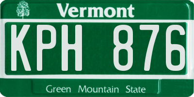 VT license plate KPH876