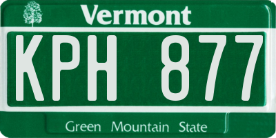 VT license plate KPH877