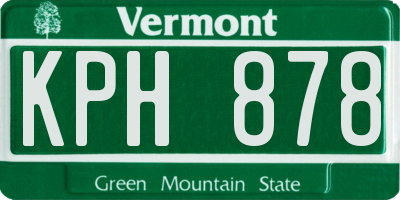 VT license plate KPH878