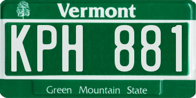 VT license plate KPH881
