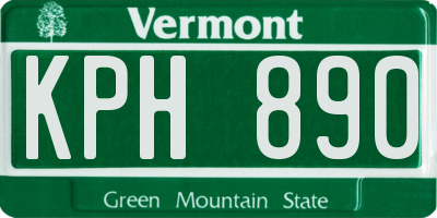 VT license plate KPH890