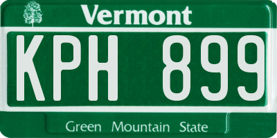 VT license plate KPH899