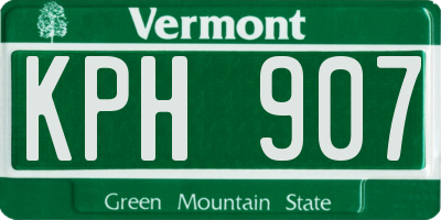 VT license plate KPH907