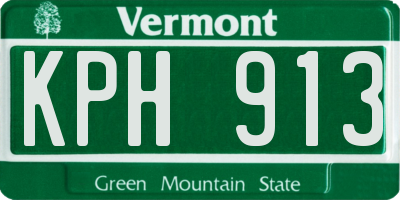VT license plate KPH913