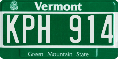 VT license plate KPH914
