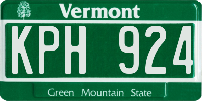 VT license plate KPH924
