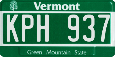 VT license plate KPH937