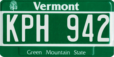 VT license plate KPH942