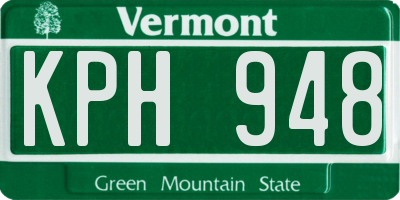 VT license plate KPH948
