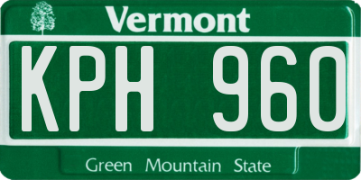 VT license plate KPH960