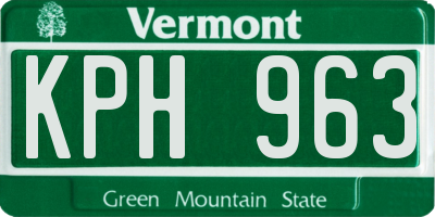VT license plate KPH963