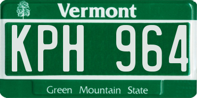 VT license plate KPH964