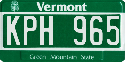 VT license plate KPH965