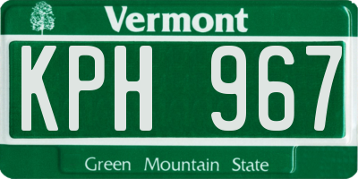 VT license plate KPH967